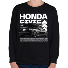 PRINTFASHION Honda civic - Gyerek pulóver - Fekete gyerek pulóver, kardigán