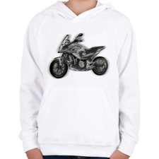 PRINTFASHION honda nc - Gyerek kapucnis pulóver - Fehér gyerek pulóver, kardigán