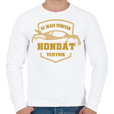 PRINTFASHION Honda sofőr - Férfi pulóver - Fehér