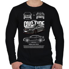 PRINTFASHION Honda TYPE R - Férfi hosszú ujjú póló - Fekete