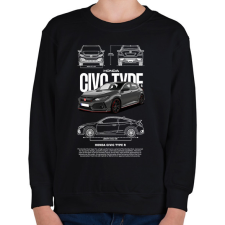 PRINTFASHION Honda TYPE R - Gyerek pulóver - Fekete gyerek pulóver, kardigán
