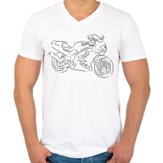 PRINTFASHION honda vfr2 - Férfi V-nyakú póló - Fehér