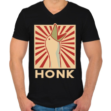 PRINTFASHION honk honk - Férfi V-nyakú póló - Fekete férfi póló
