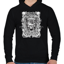 PRINTFASHION Hoodie - Férfi kapucnis pulóver - Fekete férfi pulóver, kardigán
