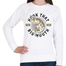 PRINTFASHION Hook that big mouth - Női pulóver - Fehér női pulóver, kardigán