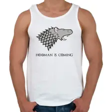 PRINTFASHION Hooman is coming - Férfi atléta - Fehér atléta, trikó