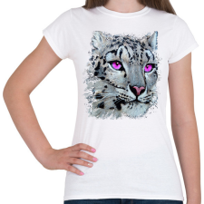 PRINTFASHION Hópárduc - lila szemmel - Női póló - Fehér női póló