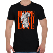 PRINTFASHION Hope Faith Love - Férfi póló - Fekete férfi póló