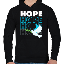 PRINTFASHION Hope felirat - Férfi kapucnis pulóver - Fekete férfi pulóver, kardigán