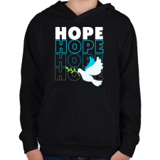 PRINTFASHION Hope felirat - Gyerek kapucnis pulóver - Fekete gyerek pulóver, kardigán
