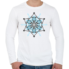 PRINTFASHION Hópehely mandala - kék - Férfi hosszú ujjú póló - Fehér