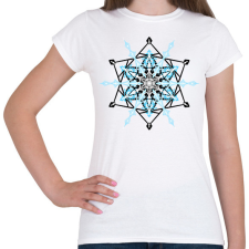 PRINTFASHION Hópehely mandala - kék - Női póló - Fehér női póló