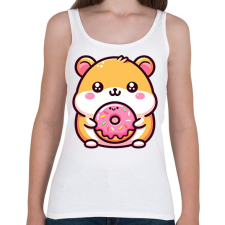 PRINTFASHION Hörcsög fánkkal - Női atléta - Fehér női trikó