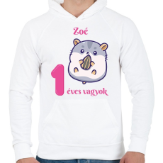 PRINTFASHION Hörcsögös minta - Férfi kapucnis pulóver - Fehér