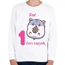 PRINTFASHION Hörcsögös minta - Gyerek pulóver - Fehér gyerek pulóver, kardigán
