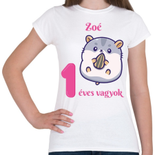 PRINTFASHION Hörcsögös minta - Női póló - Fehér női póló