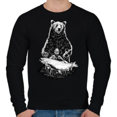PRINTFASHION Horgász a pácban - Férfi pulóver - Fekete