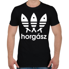 PRINTFASHION Horgász adidas márkaparódia - Férfi póló - Fekete