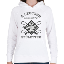 PRINTFASHION Horgász április - Női kapucnis pulóver - Fehér női pulóver, kardigán