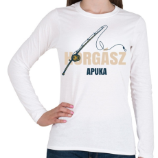 PRINTFASHION Horgász apuka - Női hosszú ujjú póló - Fehér