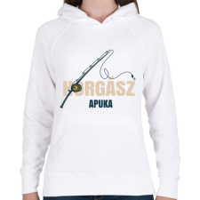 PRINTFASHION Horgász apuka - Női kapucnis pulóver - Fehér női pulóver, kardigán