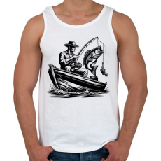 PRINTFASHION horgász - Férfi atléta - Fehér