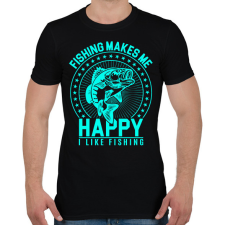 PRINTFASHION horgász - Férfi póló - Fekete férfi póló