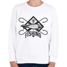 PRINTFASHION horgász - Gyerek pulóver - Fehér