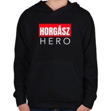 PRINTFASHION HORGÁSZ HERO - Gyerek kapucnis pulóver - Fekete gyerek pulóver, kardigán