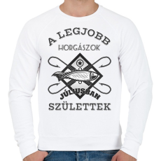 PRINTFASHION Horgász július - Férfi pulóver - Fehér