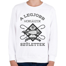 PRINTFASHION Horgász június - Gyerek pulóver - Fehér