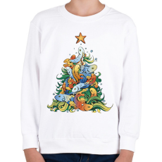 PRINTFASHION Horgász karácsonyfa - Gyerek pulóver - Fehér