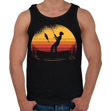 PRINTFASHION Horgász lány - sötét alaphoz - Férfi atléta - Fekete atléta, trikó