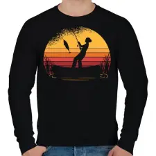 PRINTFASHION Horgász lány - sötét alaphoz - Férfi pulóver - Fekete női pulóver, kardigán