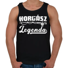 PRINTFASHION Horgász legenda - Férfi atléta - Fekete