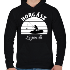 PRINTFASHION Horgász legenda  - Férfi kapucnis pulóver - Fekete