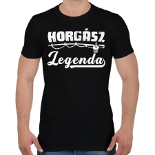 PRINTFASHION Horgász legenda - Férfi póló - Fekete férfi póló