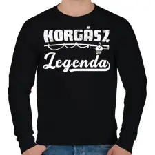 PRINTFASHION Horgász legenda - Férfi pulóver - Fekete férfi pulóver, kardigán