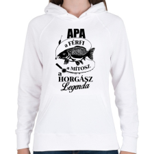PRINTFASHION Horgász Legenda - Női kapucnis pulóver - Fehér női pulóver, kardigán
