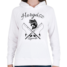 PRINTFASHION Horgász legenda  - Női kapucnis pulóver - Fehér