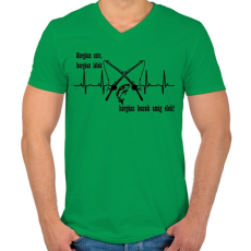 PRINTFASHION Horgász lélek - Férfi V-nyakú póló - Zöld
