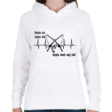 PRINTFASHION Horgász lélek - Női kapucnis pulóver - Fehér női pulóver, kardigán