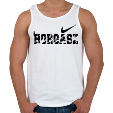 PRINTFASHION Horgász logó - Férfi atléta - Fehér