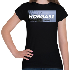 PRINTFASHION Horgász logó - Női póló - Fekete női póló