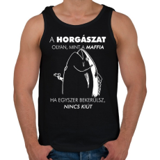 PRINTFASHION Horgász-maffia - Férfi atléta - Fekete