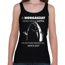 PRINTFASHION Horgász-maffia - Női atléta - Fekete női trikó