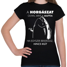 PRINTFASHION Horgász-maffia - Női póló - Fekete