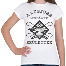 PRINTFASHION Horgász május - Női póló - Fehér női póló