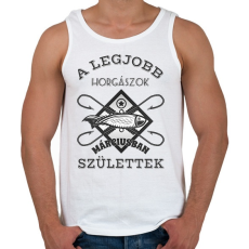 PRINTFASHION Horgász március - Férfi atléta - Fehér