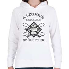 PRINTFASHION Horgász március - Női kapucnis pulóver - Fehér női pulóver, kardigán